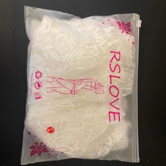 RSlove lace Open Front Lingerie White size large NWT - Picture 7 of 7